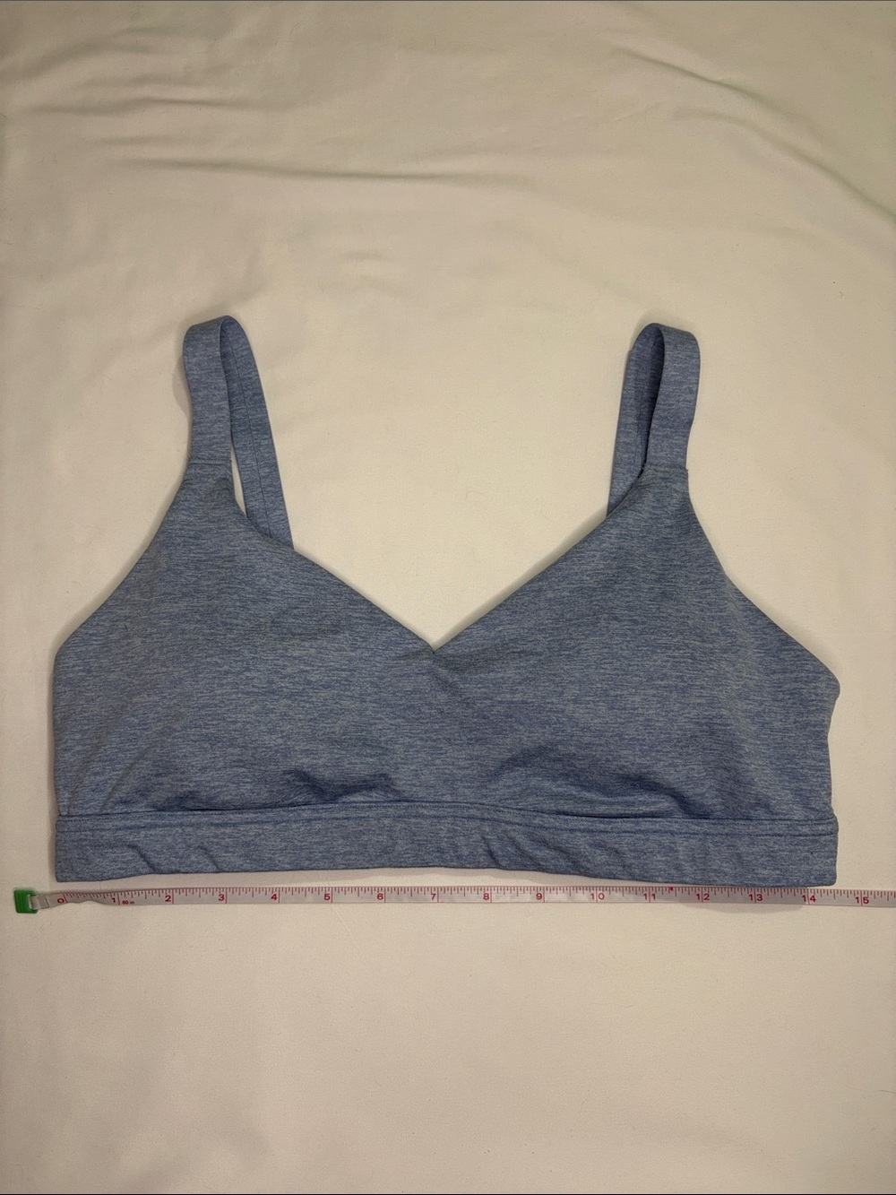 Aerie OFFLINE Heathered Sky Blue Seamless Longline Bralette or Sports Bra Large
